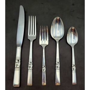 Vtg Oneida Community MORNING STAR Set of 5 Silverplate 1948 Silverware Flatware